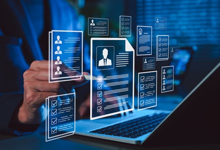 Access Governance by business person with laptop