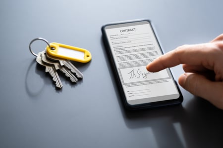 Key holder signs for keys on a phone achieving Audit-Ready Accountability accessible in SecurityRecords