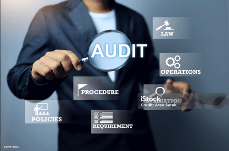 Complete Audit Trail being viewed by man in suit