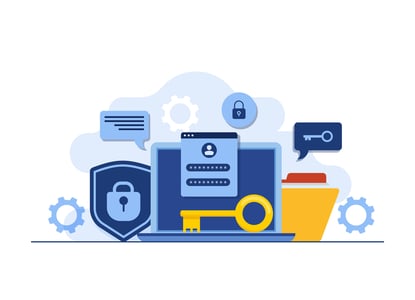 Event History as seen in this graphic laptop with lock, key and login screen icons 