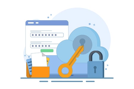 Single Sign-On graphic for admin access to credential platform